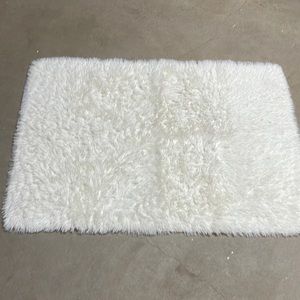 White plush rug